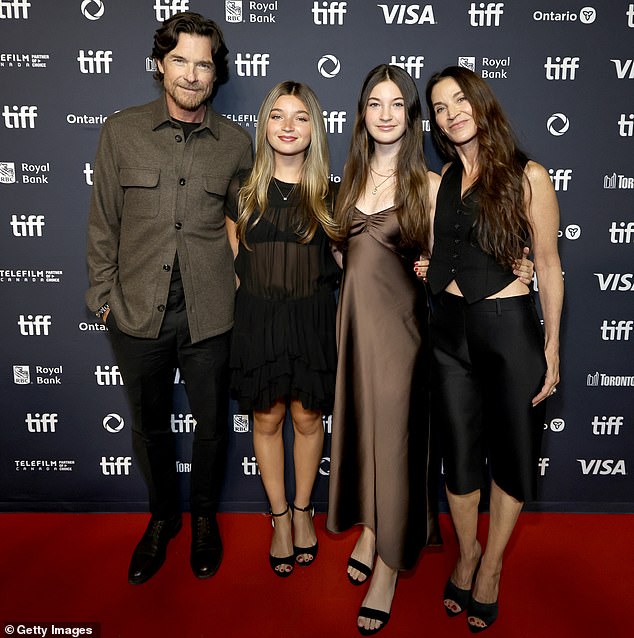 Bateman was seen posing with his wife Amanda Anka and their daughters Francesca, 18, and Maple, 13