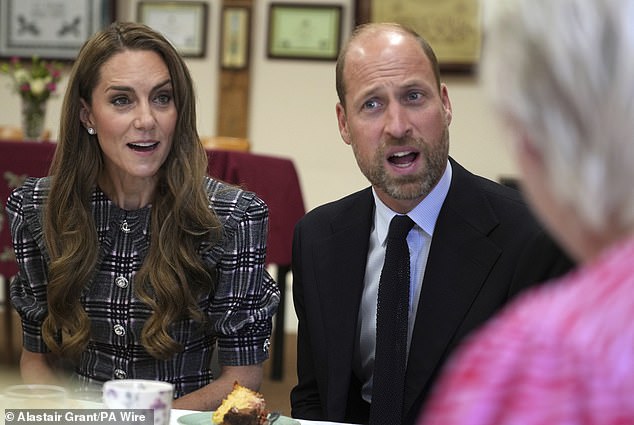 The Prince and Princess of Wales during a visit to the Women's Institute in Sunningdale on Monday