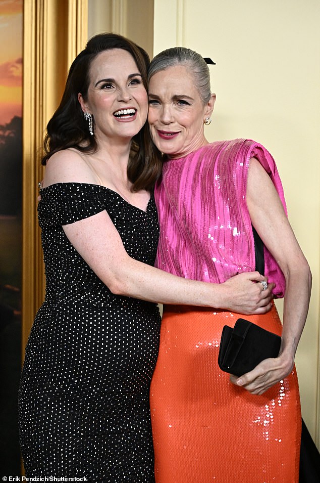 Michelle Dockery and Elizabeth McGovern playfully posed for the cameras