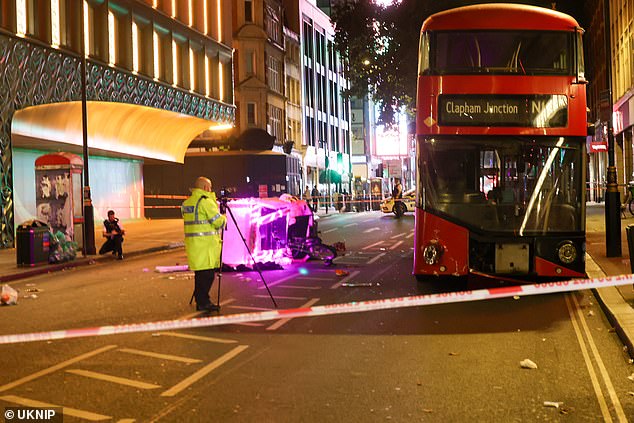 TfL is thought to have made safety checks a priority in its new plans following a rickshaw crash involving a stolen vehicle in Charing Cross Road last month (pictured)