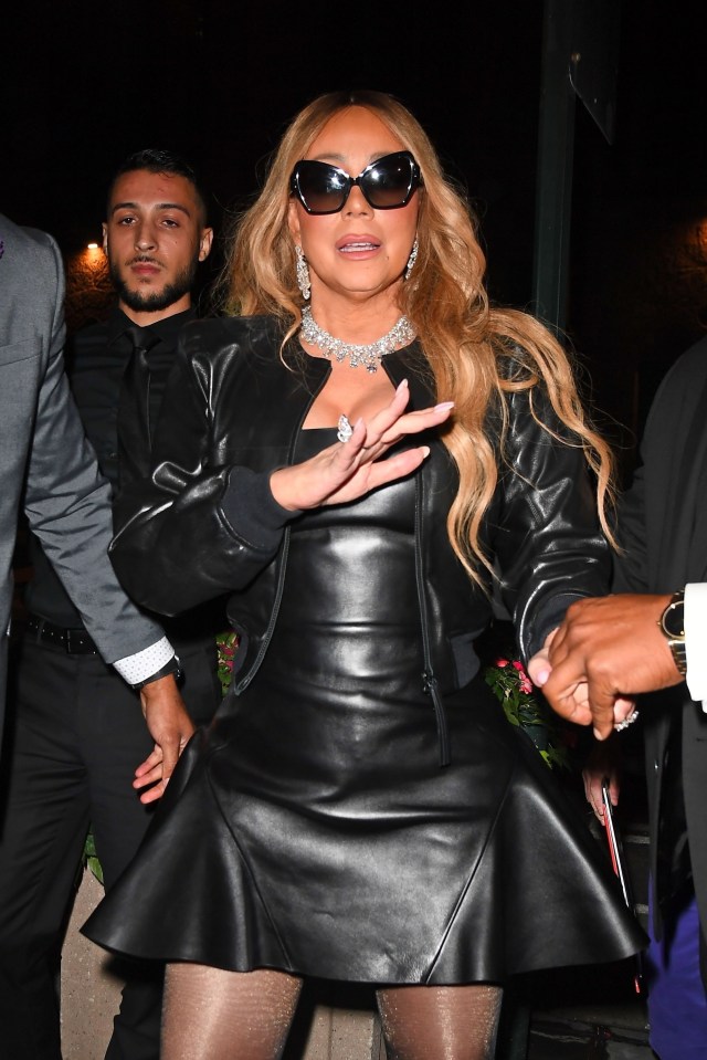 Mariah Carey arriving at an MTV VMA after-party.