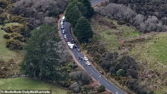 Photos show the scene where New Zealand fugitive Phillips was shot dead by police yesterday