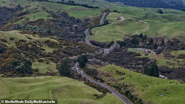 The fugitive was on the red quad bike (pictured) as he tried to flee police in the North Island region of Waikato