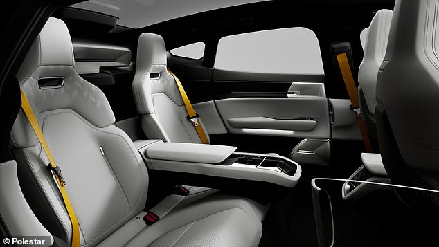 If needed the rear armrest can be pulled up to create a fifth seat, and Polestar says that rear room hasn't been compromised thanks to the virtual rear view mirror and window