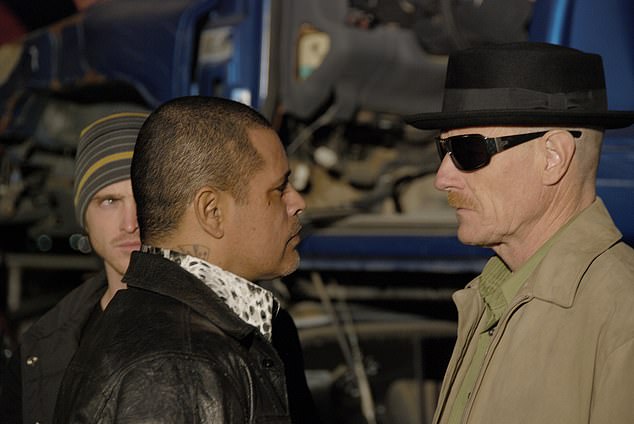 Cruz was pictured facing off with Walter White/Heisenberg (Bryan Cranston) on Breaking Bad