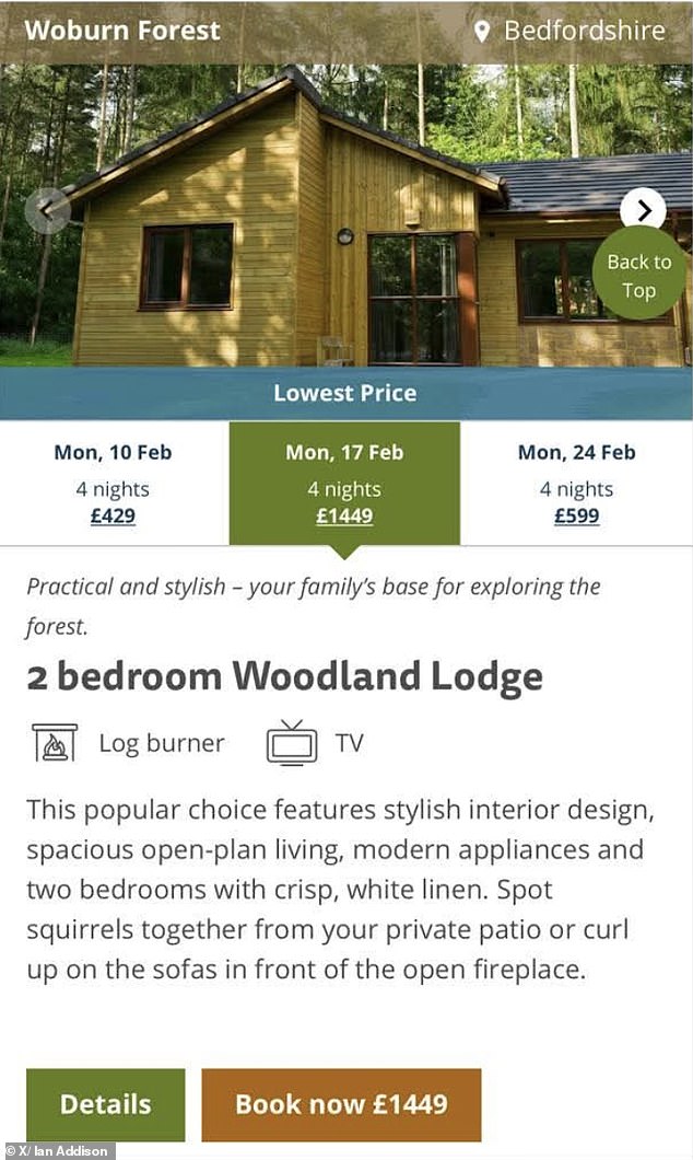 Earlier this year, Ian Addison, a teacher and father-of-two from Hampshire, complained about Center Parcs appearing to inflate prices during the school holidays