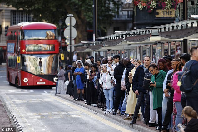 Massive queues were seen at bus stations across the country as millions of workers struggled to get home on Monday evening
