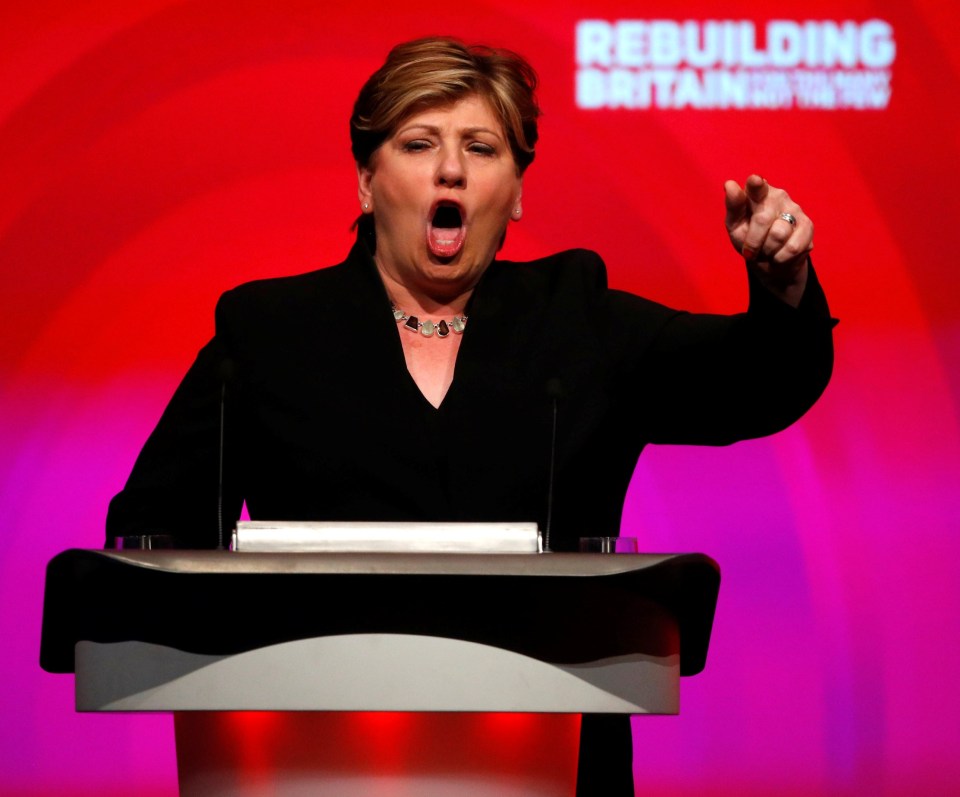 Emily Thornberry giving a speech at the Labour Party Conference.