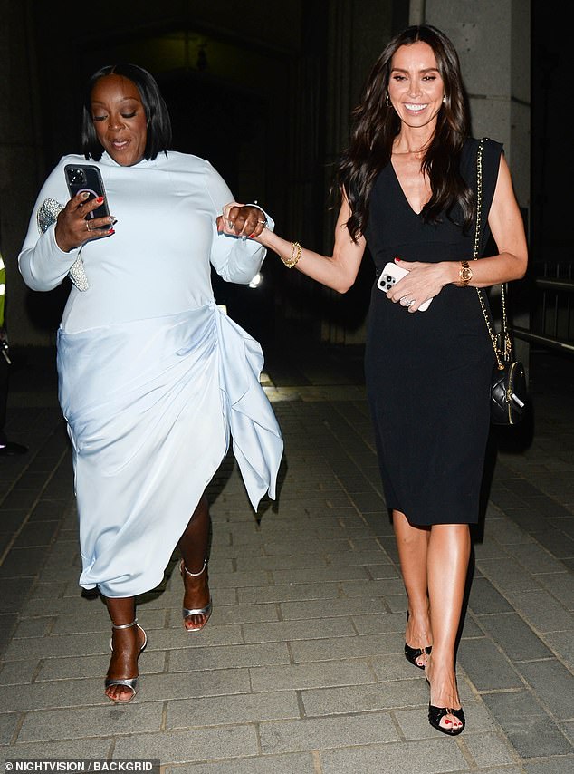 Cat Deeley, AJ Odudu, Christine Lampard (pictured right) and Judi Love (pictured left) partied into the night and were spotted leaving the event looking in high spirits
