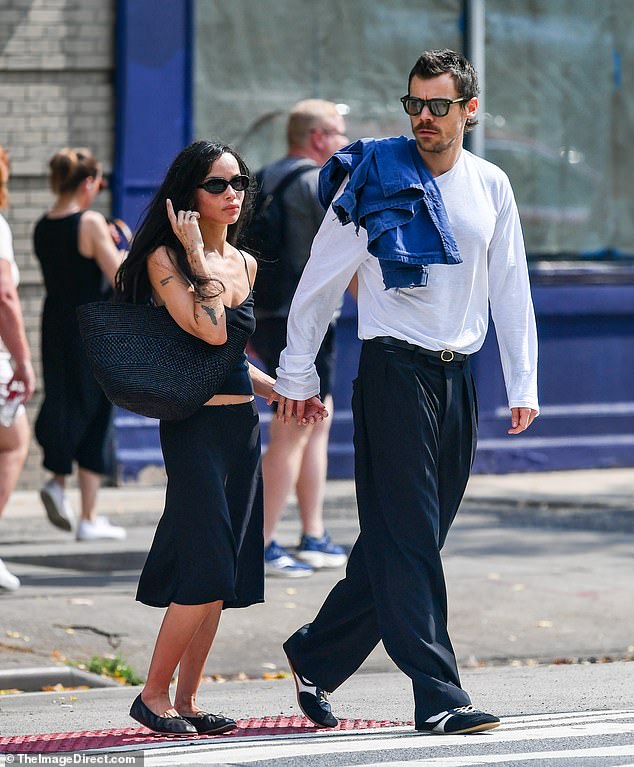 Proving things to be serious, the couple, aged 36 and 31 respectively, held hands while heading into Sant Ambroeus in NYC's West Village for lunch