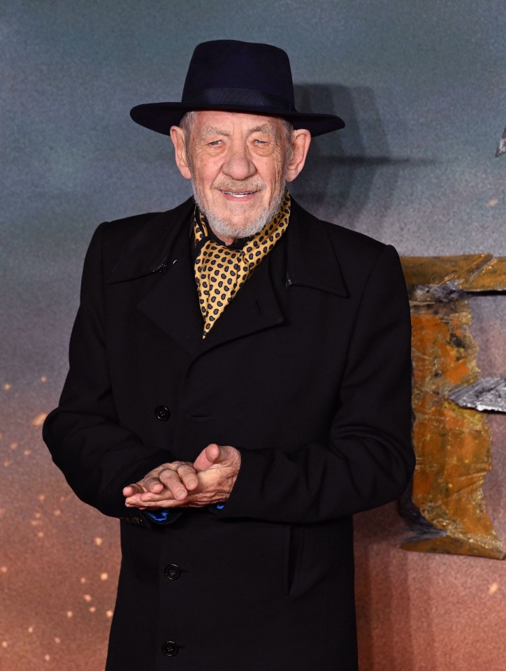 Sir Ian McKellen at the premiere of The Lord of the Rings: The War of the Rohirrim.