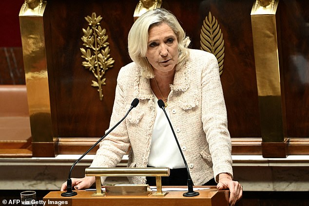 'This moment marks the end of the agony of a phantom government,' fa-Right leader Marine Le Pen said