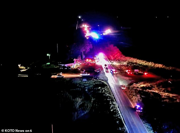 A large presence of first responders arrived at the scene following the crash on Monday