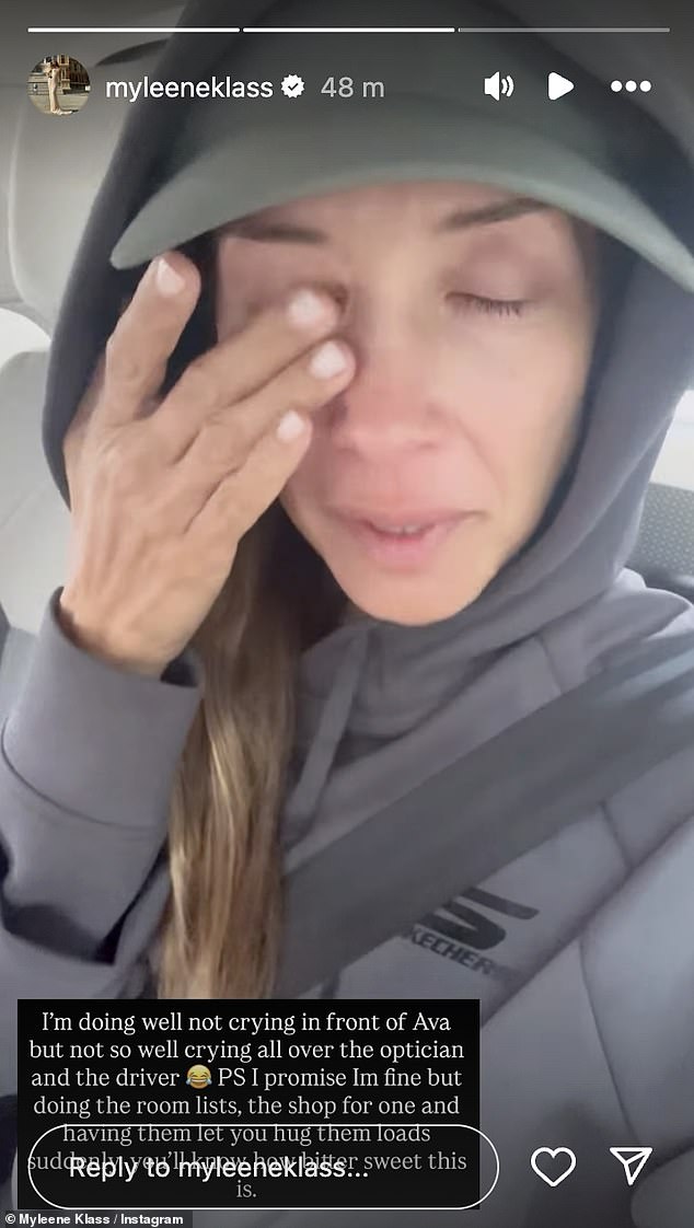 She said: 'I then I just burst into tears and said "well three but my 18-year-old is going to Uni in a few days". I literally just cried all over him which wasn't ideal when he was fitting contacts'
