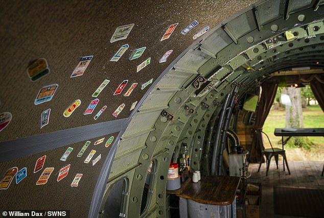 Parts of the interior are exposed for guests to see the inside the plane.
