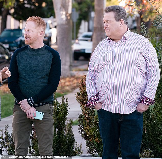 Stonestreet rose to fame playing Cameron Tucker in ABC's Modern Family (pictured with his on-screen husband, Jesse Tyler Ferguson)