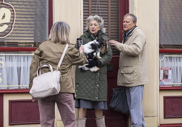 Maureen's good friend Gyles Brandreth, who she used to regularly appear on Gogglebox with, has revealed the wedding is this weekend (Maureen pictured on Coronation Street in 2024)