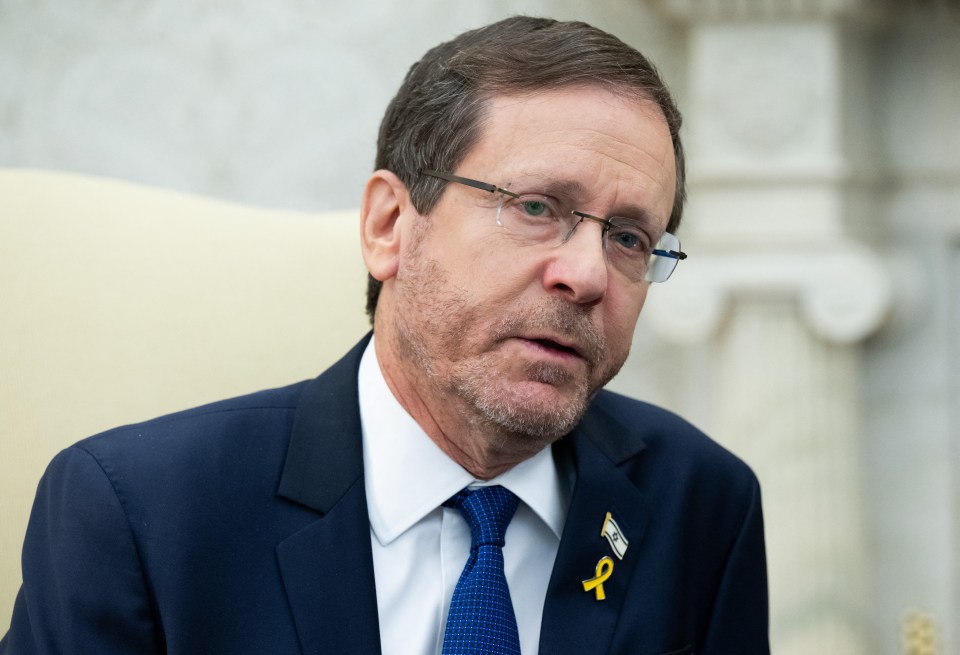Israeli President Isaac Herzog speaking.