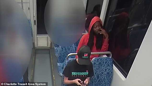 Brown was seen in the footage watching Zarutska for some time after she sat in the seat in front of him