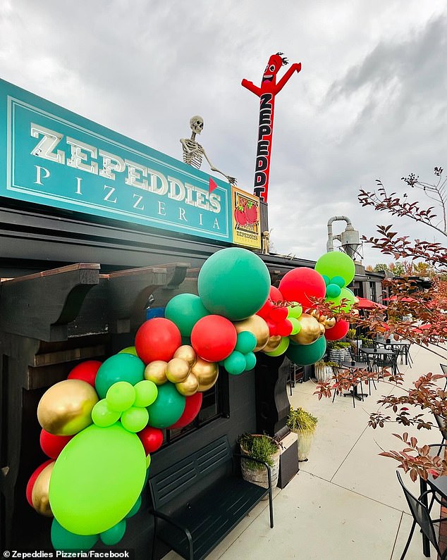 Iryna was working at Zepeddie's pizzeria (pictured) in south Charlotte to pay the bills