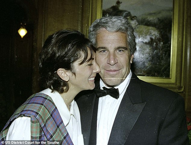The famed birthday book is reportedly a compilation of messages collected by Epstein associate Ghislaine Maxwell (pictured with the financier) for his 50th birthday