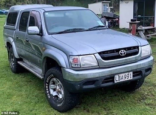 Authorities feared the worst when Phillips' truck (pictured) was found abandoned on a nearby beach. The family returned home 17 days later before they vanished again three months later