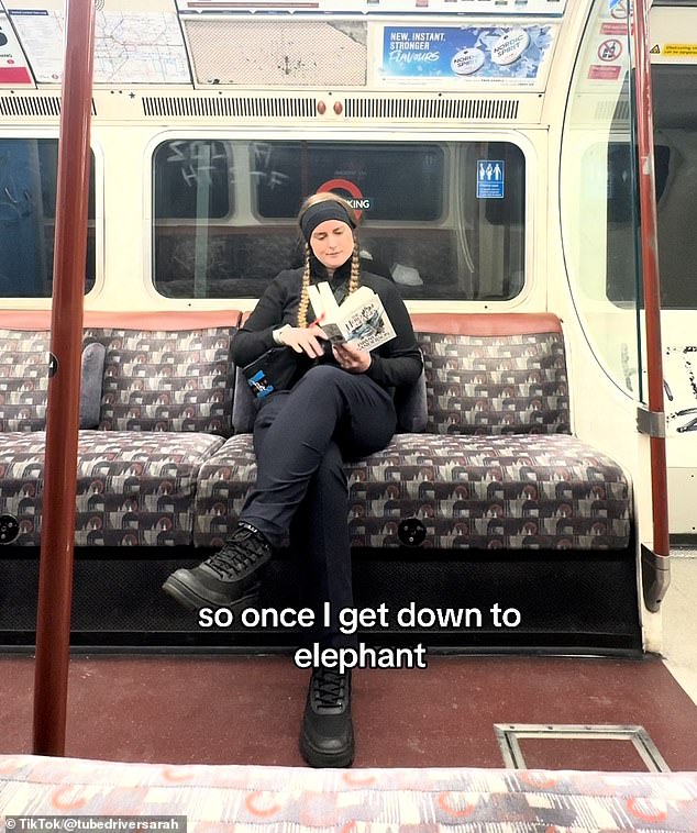 Sarah says she prefers to work the late shift, which begins at 4pm and sees her drop off her final train at 1am