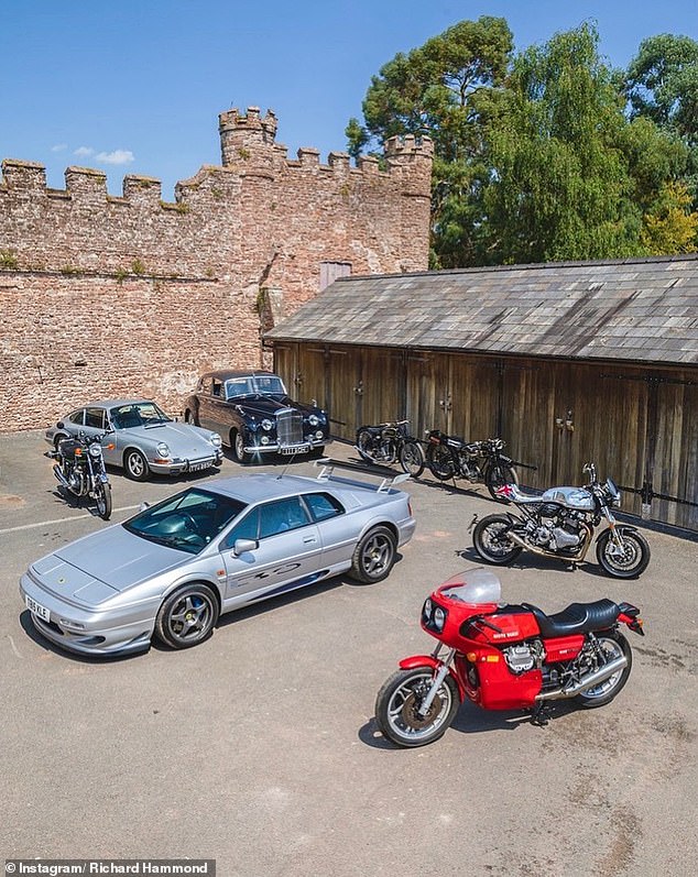 Richard has a huge motor collection and said he was keen to rip up a swimming pool he didn't use in the barn to show off more