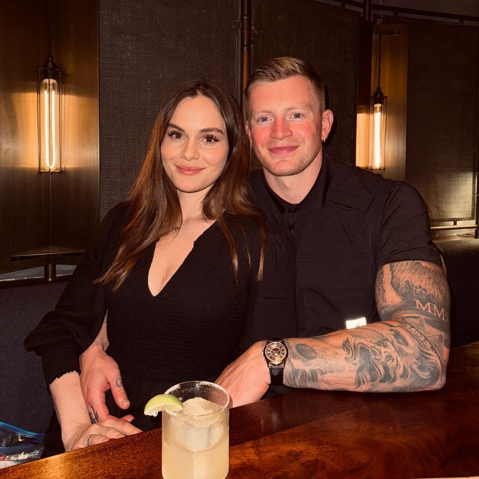 Holly Ramsay and Adam Peaty celebrating their anniversary.