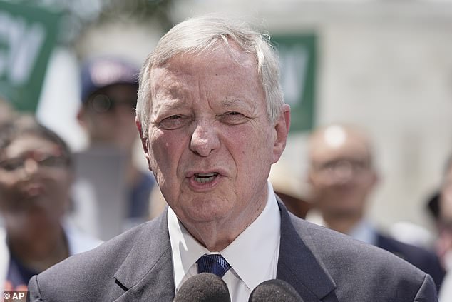 Democratic Senator Dick Durbin said the Russian aggression was a sign 'Putin is testing our resolve to protect Poland and the Baltic nations'