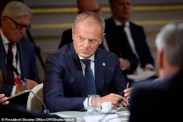 A spokesperson for the Polish government said that Prime Minister Donald Tusk (pictured) is meeting with his cabinet and will hold an extraordinary meeting of its Council of Ministers early Tuesday morning