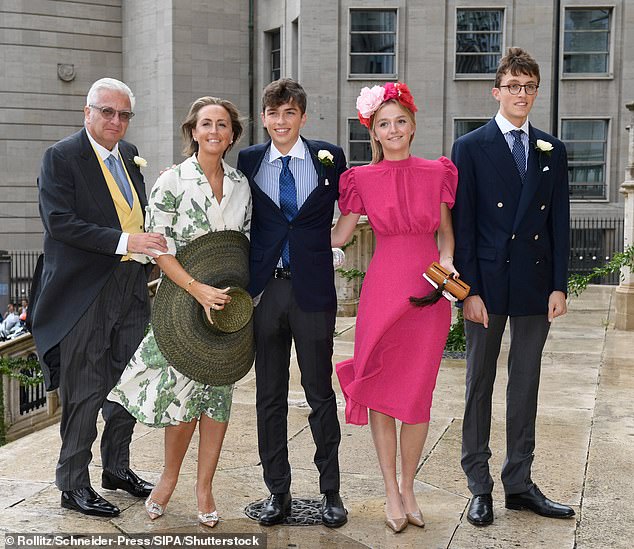 Pictured: Prince Laurent and Princess, Claire with their children, Princess Louise and Princes Nicolas and Aymeric