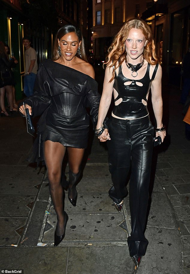The model, 38, was joined by the likes of Adwoa Aboah, Jess Glynne and Alex Scott as they were spotted leaving the fashion bash