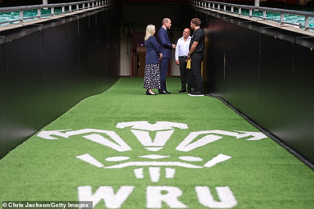 Prince William visits Principality Stadium in Cardiff today to see new a mental health hub