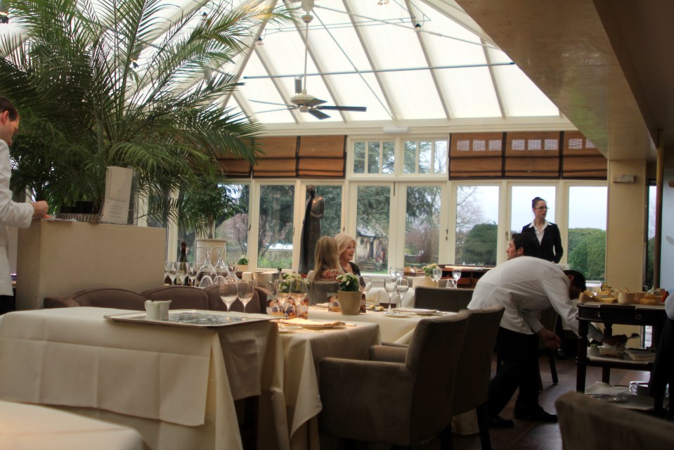 Interior of Raymond Blanc's Le Manoir aux Quat'Saisons restaurant.