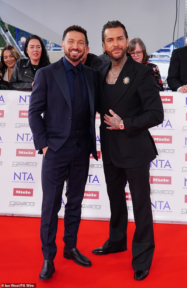 Best pals Sam Thompson ad Pete Wicks arrived to the event together. The reality stars looked dapper with Sam sporting a a navy suit and Petre opting for a black one