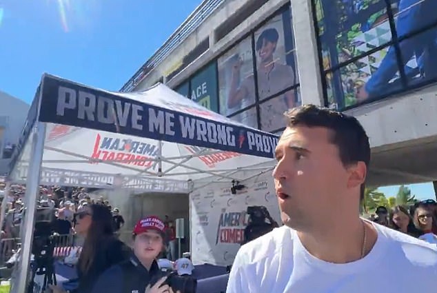 The conservative firebrand, 31, was speaking to students when someone opened fire at the school on Wednesday