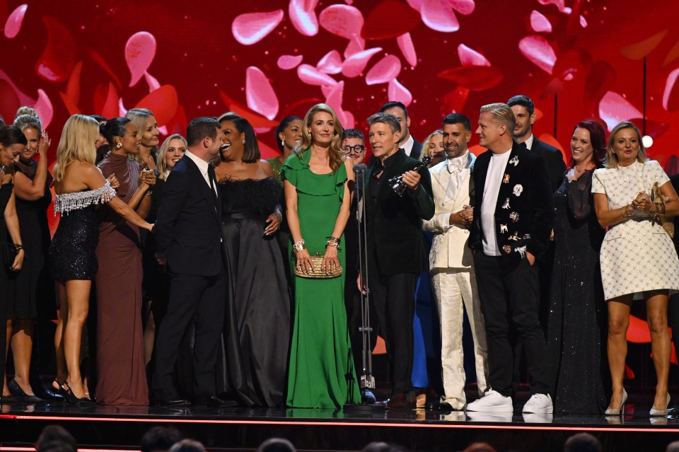 The "This Morning" team accepting the Daytime award at the NTA's.