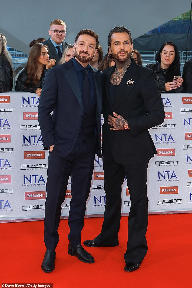 And she enjoyed a red carpet reunion with Pete, 36, who was hosting the arrivals with best pal Sam Thompson for a second year in a row (pictured)