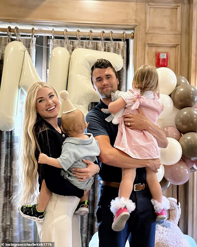 Kirk leaves behind his wife, former beauty queen Erica Frantzve Kirk, 36, whom he married in May 2021 – and their two children, a three-year-old daughter and a 16-month-old son