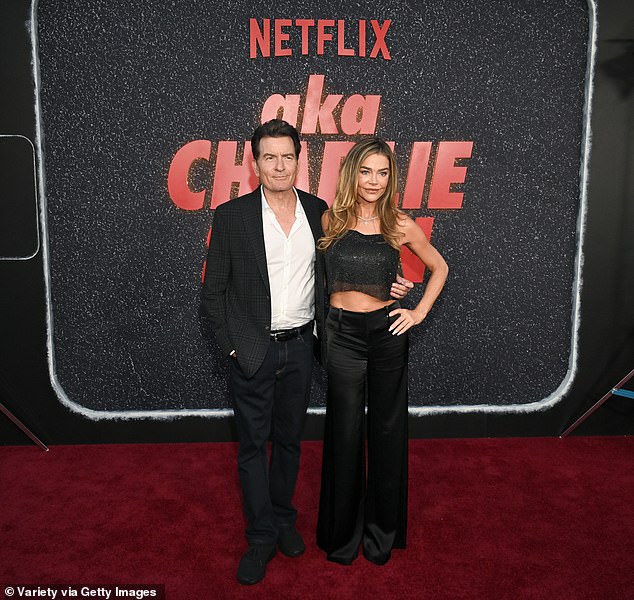 The documentary shows that while Charlie was experiencing headaches, chills, and full-body sweats, his ex-wife Denise Richards (pictured) urged him to get tested for HIV