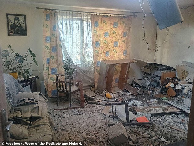 Photos show the extent of damage to a house in Poland after Putin's drones were flown in