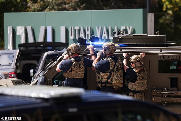 A large law enforcement presence could be seen descending on the Utah school