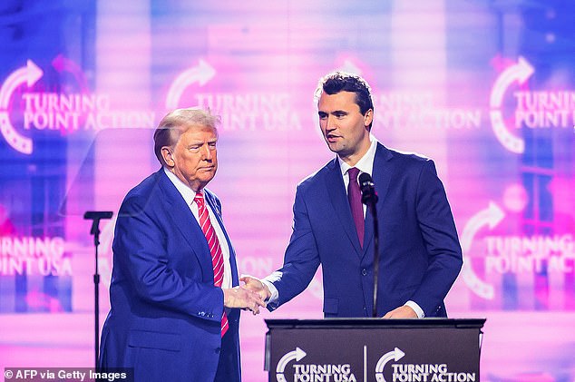 President Donald Trump announced Kirk's death on Truth Social. 'No one understood or had the Heart of the Youth in the United States of America better than Charlie,' Trump wrote. 'He was loved and admired by ALL, especially me, and now, he is no longer with us'; pictured with Kirk on December 22, 2024, in Phoenix, Ariz.