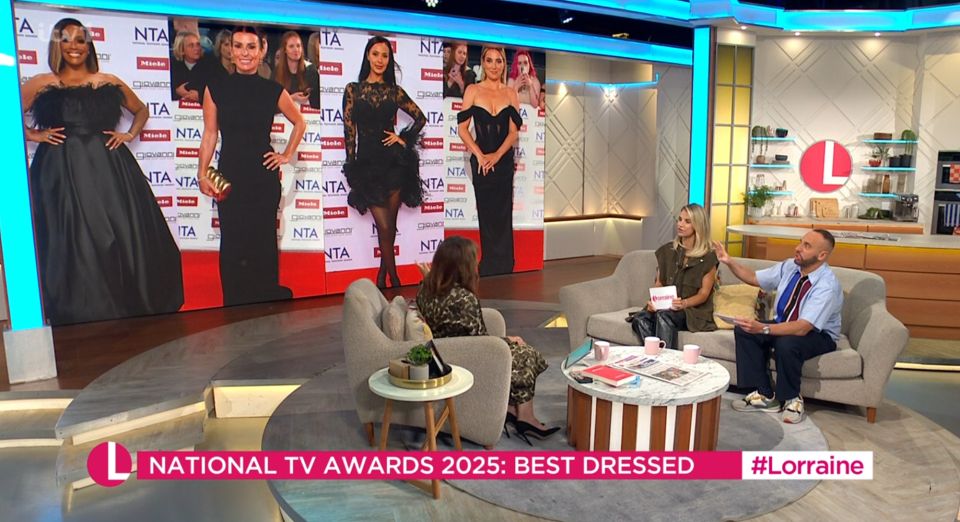 Vogue Williams on Lorraine discussing the National Television Awards 2025 best dressed.