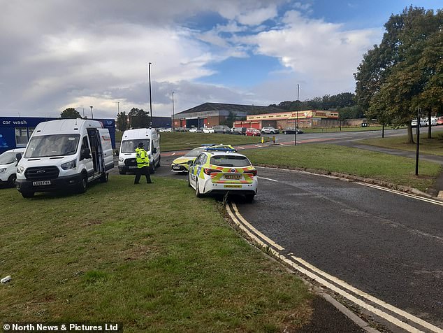 There is a significant police and fire brigade presence at the site as investigations take place