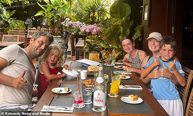Mrs Hall said she felt crime levels back home appeared to have spiralled further even in the mere six months since she left with her family (pictured)