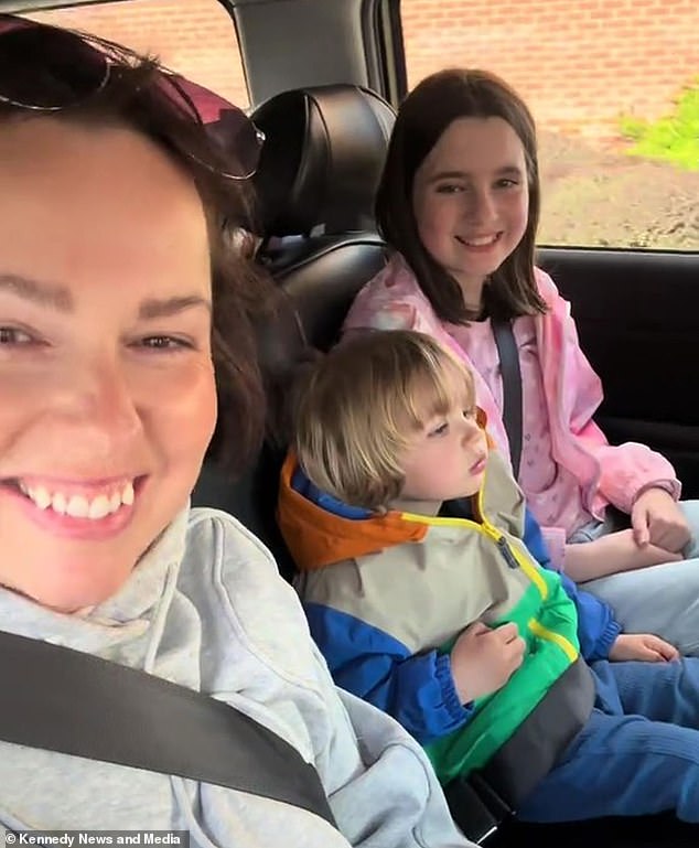 She continued: 'I think Britain is broken at the minute'. Pictured: Mrs Hall, with two of her children, Ronnie and Pippa
