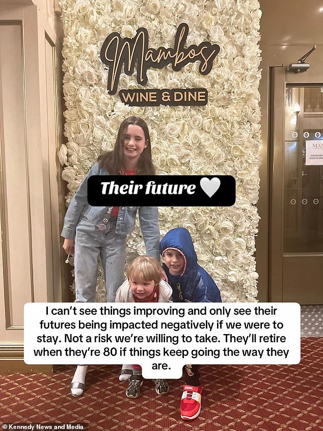 The mother concluded: 'We decided we wanted nicer weather, cheaper cost of living and to be safer'. Pictured: A video the Halls made about why they left the UK