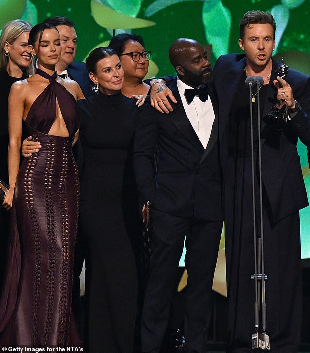 The glittering awards event was rife with cringeworthy moments, and saw Maura Higgins and Danny Jones share an awkward and very public reunion (pictured with Coleen Rooney and Melvin Odoom)